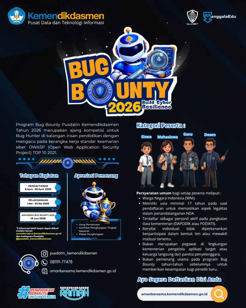 Bug Bounty 2026 Kemendikdasmen kompetisi cyber security untuk siswa dan mahasiswa