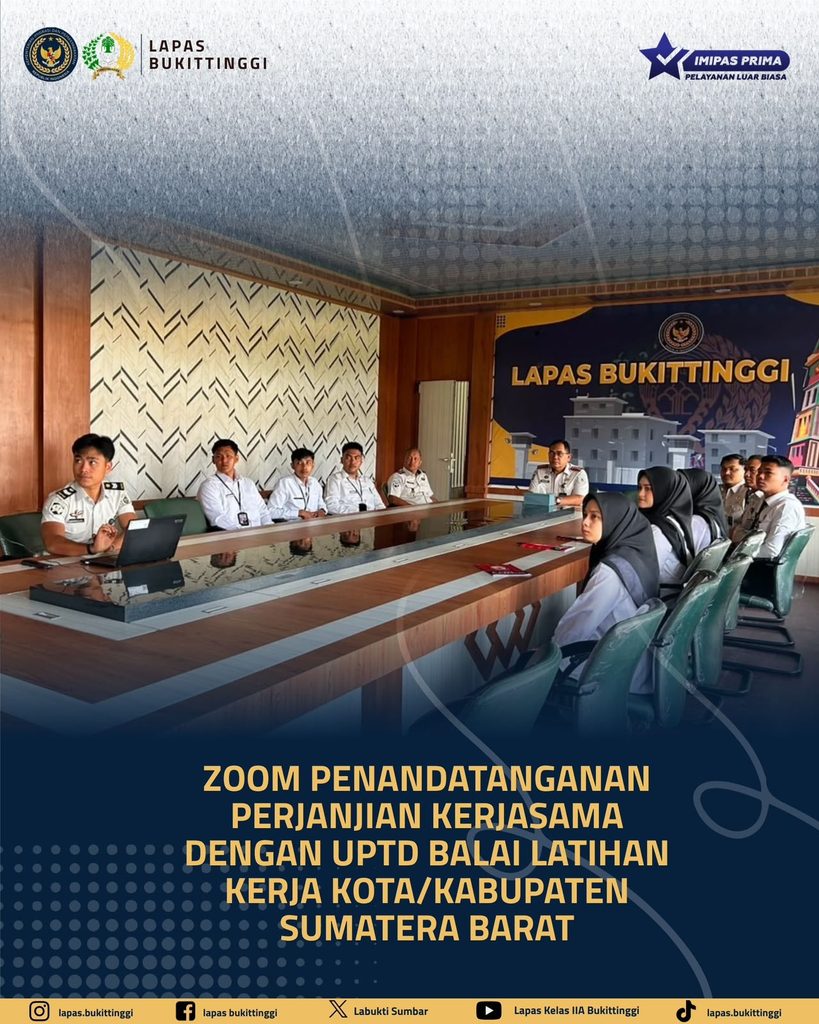 Perkuat Kolaborasi Pembinaan, Lapas Bukittinggi Tandatangani PKS dengan UPTD BLK 1 IMG 20260820 WA0003